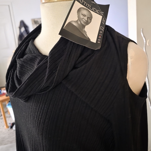 Attitude Black Cold Shoulder Top - Picture 2 of 12